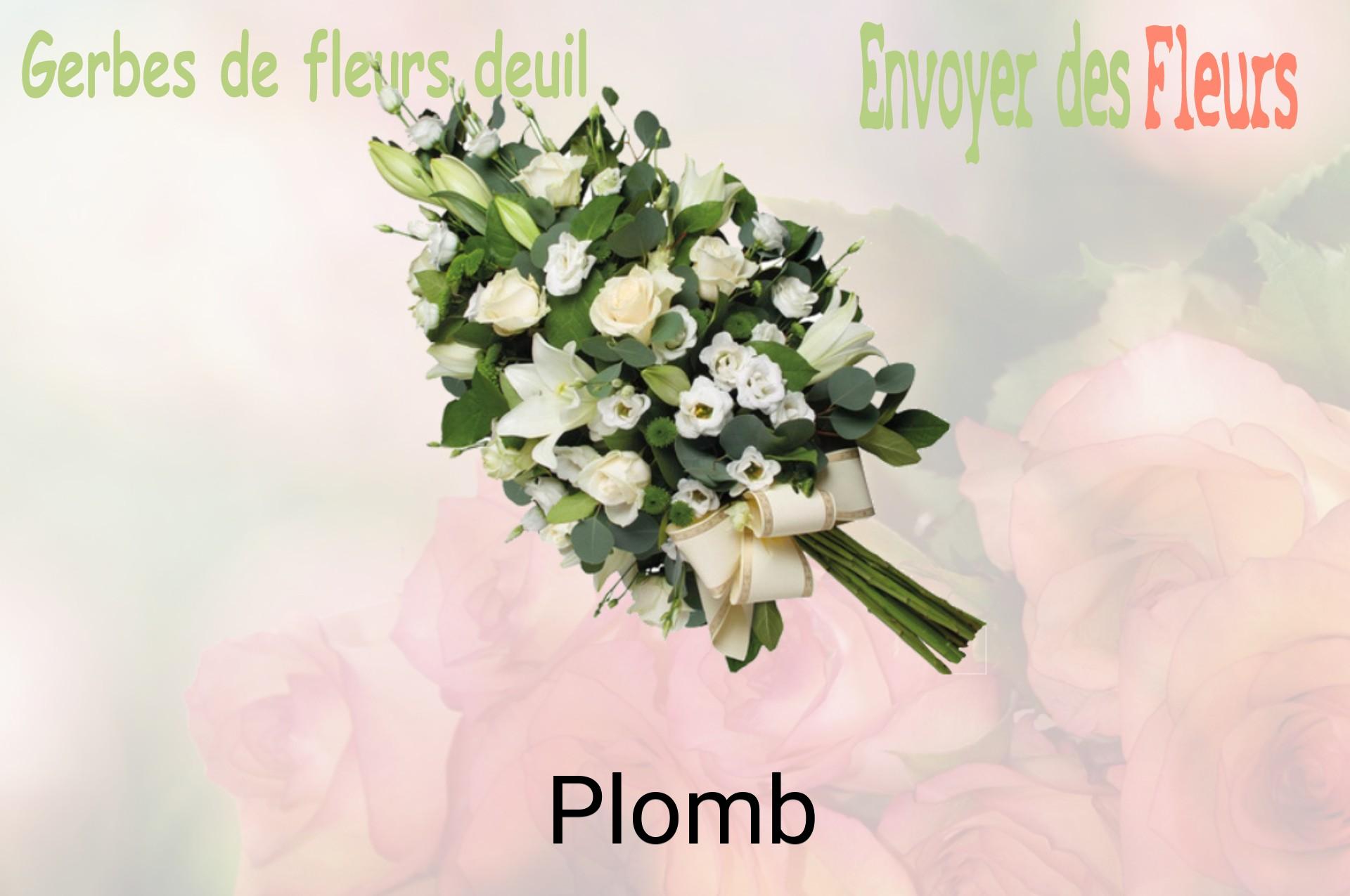 Gerbe de fleurs de deuil livrée à Plomb